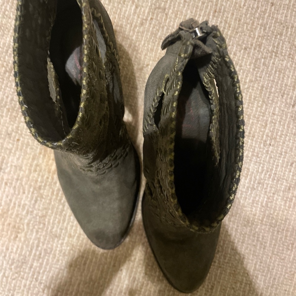 Sbicca Olive Suede Ankle Booties - Picture 4 of 8